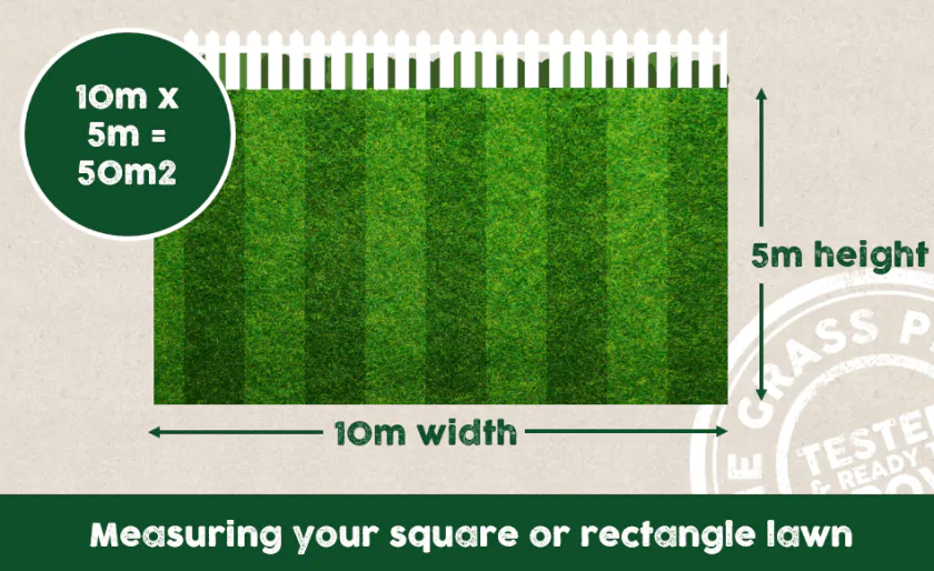 How to measure a square or rectangle lawn